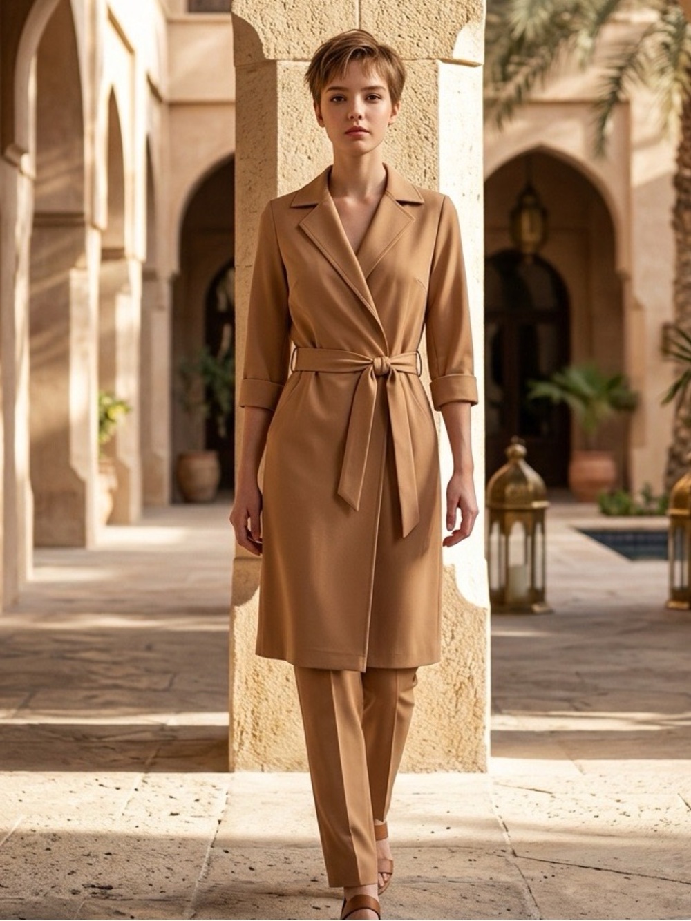 Lafayette 148 NY Brown Belted Shirt Dress, Size 10